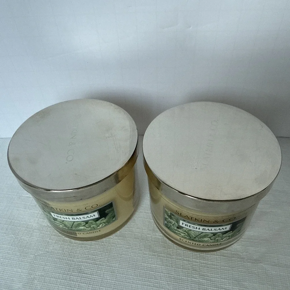 Lot Of 2 Slatkin & Co. 4 Oz. Scented‎ Candles Fresh Balsam Christmas